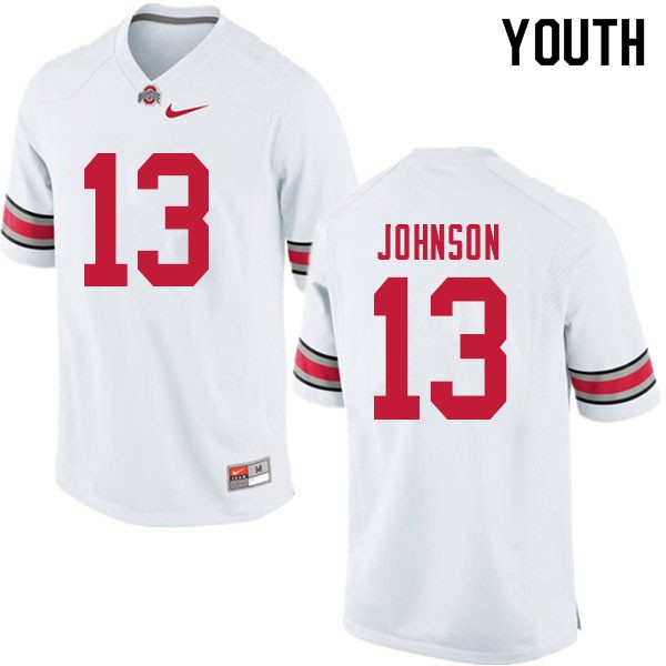 Ohio State Buckeyes #13 Tyreke Johnson Youth University Jersey White OSU83478